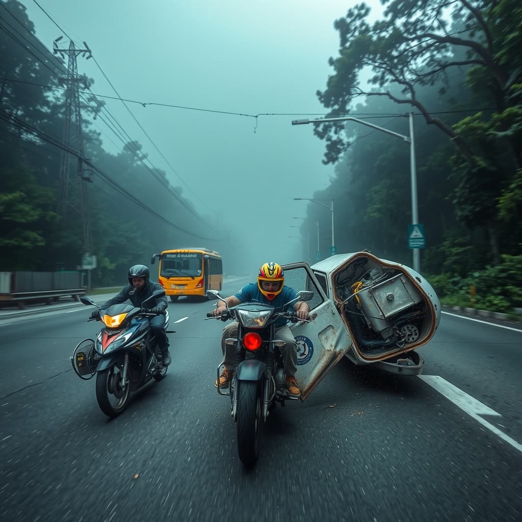 Illustration : Incident routier spectaculaire sur l'autoroute M7