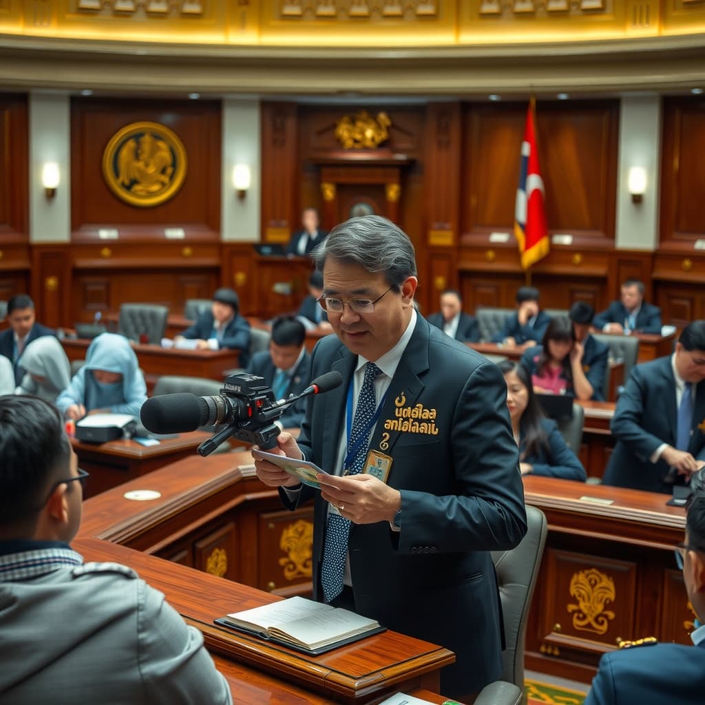 Illustration : Le Parlement thaïlandais en marche pour une nouvelle session législative