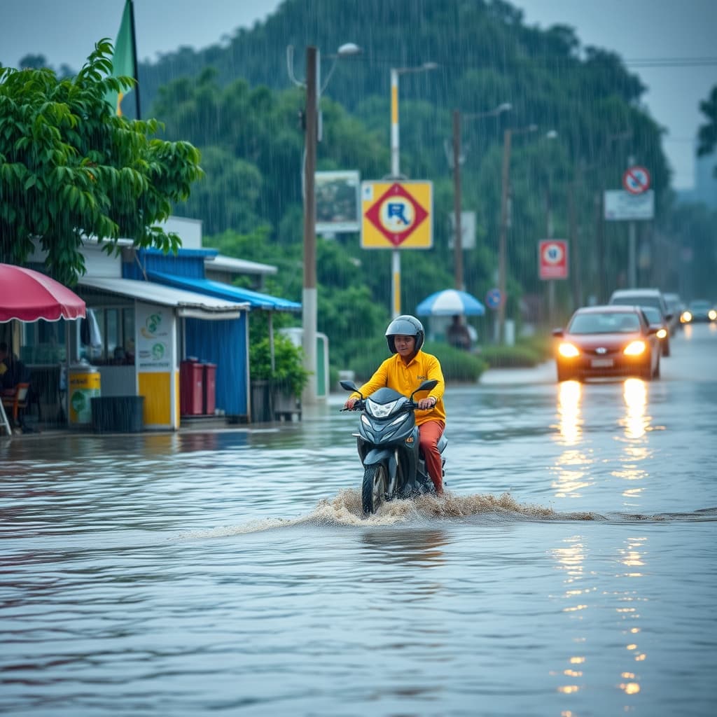Illustration : Des pluies diluviennes frappent quatre provinces thaïlandaises